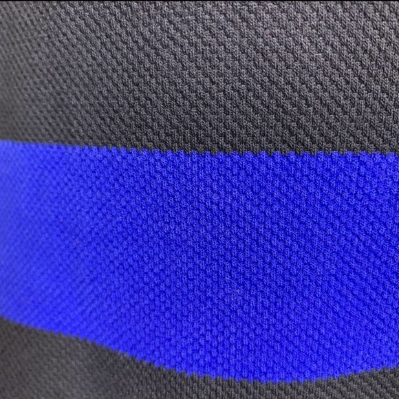 Michael Cores Royal Blue & Black stripe boat neck top L - Picture 2 of 4